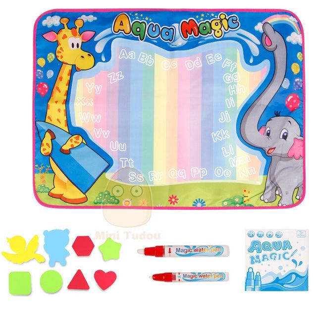 Great 72x52cm Kids Crafts Drawing Toys - Water Mat Painting - With Aqua Magic Pens And Templates Educational Gift (D2)(8X1)