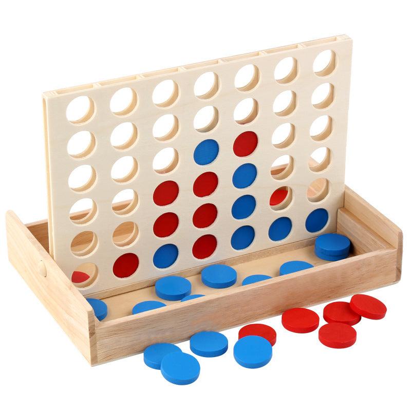 Newest Connect Blue Red Four In A Row , 4 In A Line Board Funny Family Parties Classic Bingo Games - Wood Entertainment (7X2)
