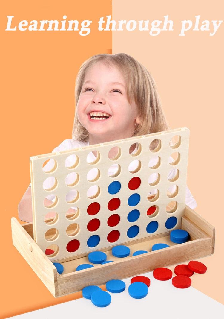 Newest Connect Blue Red Four In A Row , 4 In A Line Board Funny Family Parties Classic Bingo Games - Wood Entertainment (7X2)
