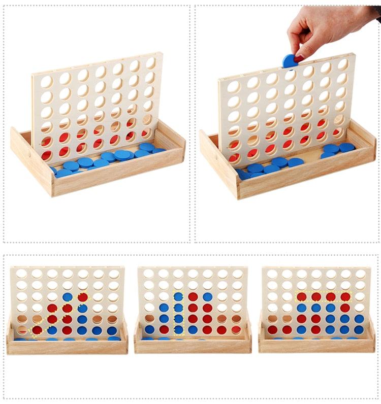 Newest Connect Blue Red Four In A Row , 4 In A Line Board Funny Family Parties Classic Bingo Games - Wood Entertainment (7X2)