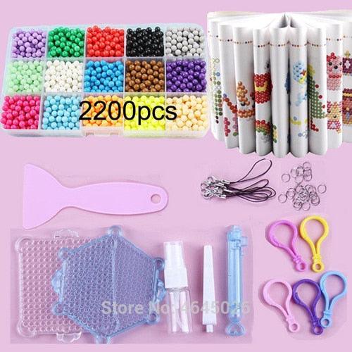 Fuse Beads Magic Water Beads DIY set - Jigsaw Pegboard 3d puzzle kids toys - Gift 8 10 years Pen Tweezer Tool (8X1)