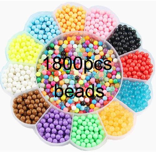 Fuse Beads Magic Water Beads DIY set - Jigsaw Pegboard 3d puzzle kids toys - Gift 8 10 years Pen Tweezer Tool (8X1)