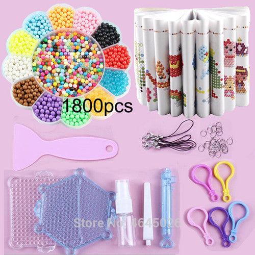 Fuse Beads Magic Water Beads DIY set - Jigsaw Pegboard 3d puzzle kids toys - Gift 8 10 years Pen Tweezer Tool (8X1)