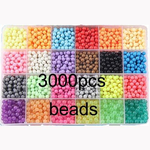 Fuse Beads Magic Water Beads DIY set - Jigsaw Pegboard 3d puzzle kids toys - Gift 8 10 years Pen Tweezer Tool (8X1)