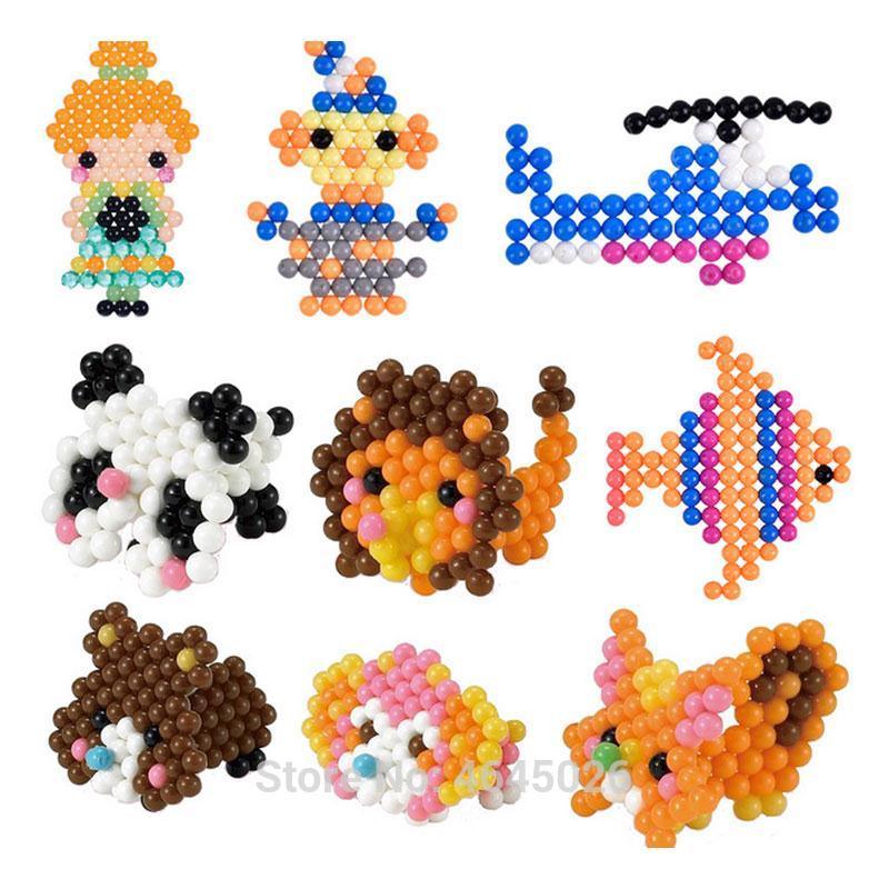 Fuse Beads Magic Water Beads DIY set - Jigsaw Pegboard 3d puzzle kids toys - Gift 8 10 years Pen Tweezer Tool (8X1)