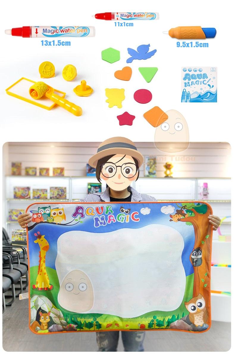 Water Toys For Boys 100*70CM Drawing Mat With Play Pen - EVA Rubber Crafts Magic Drawing Arts And Crafts For Kids (F2)(8X1)