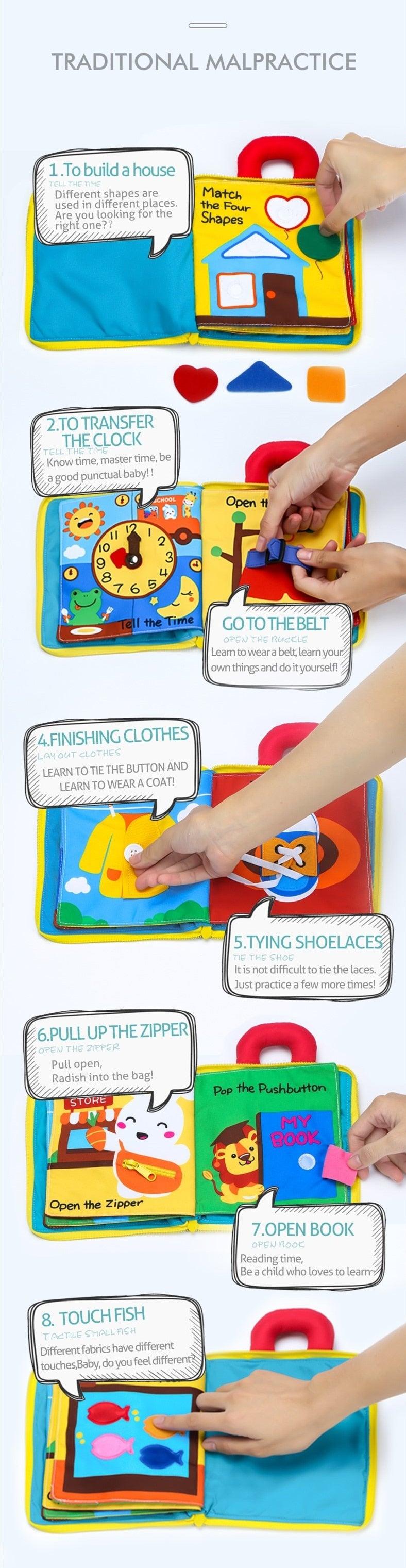 Great 3D Soft Cloth Baby Books - Animals & Vehicle Baby Toys - For Toddlers Intelligence Development Educational Toy Gifts (6X2)