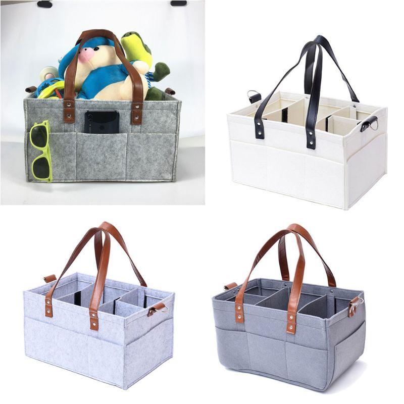 High capacity Layered Storage Baby Diaper Caddy Large Organizer Bag Portable Basket for Car Bedroom Travel Storage Changing Table (X1)(F1)