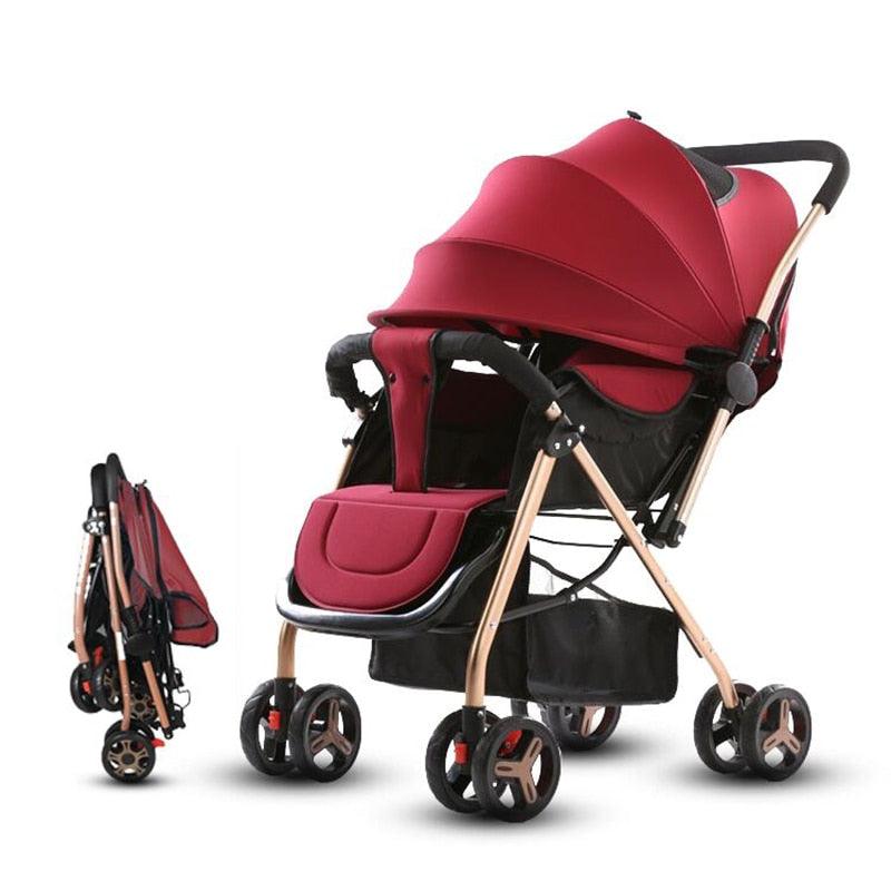 Two-way Push Baby Stroller - Infant Reversible Bassinet Pram, Foldable Push chair with Adjustable Canopy, Storage Basket (1U01)(X3)