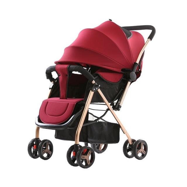 Two-way Push Baby Stroller - Infant Reversible Bassinet Pram, Foldable Push chair with Adjustable Canopy, Storage Basket (1U01)(X3)