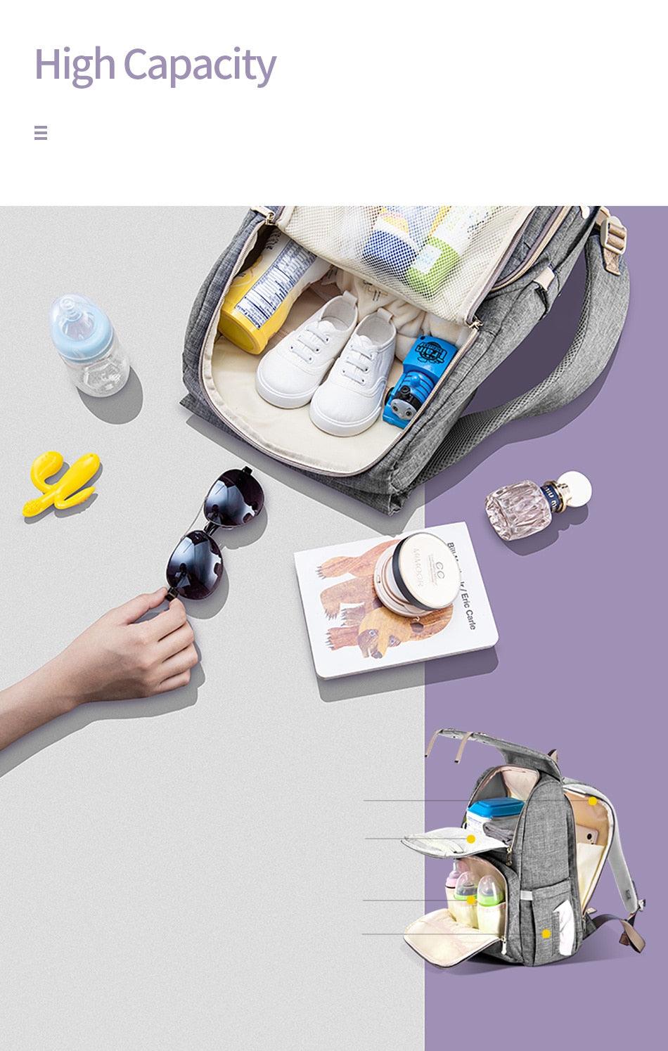 Fashion Baby Diaper Organizer Bag with Insulated Cup Holder Multi-Pocket (X2)
