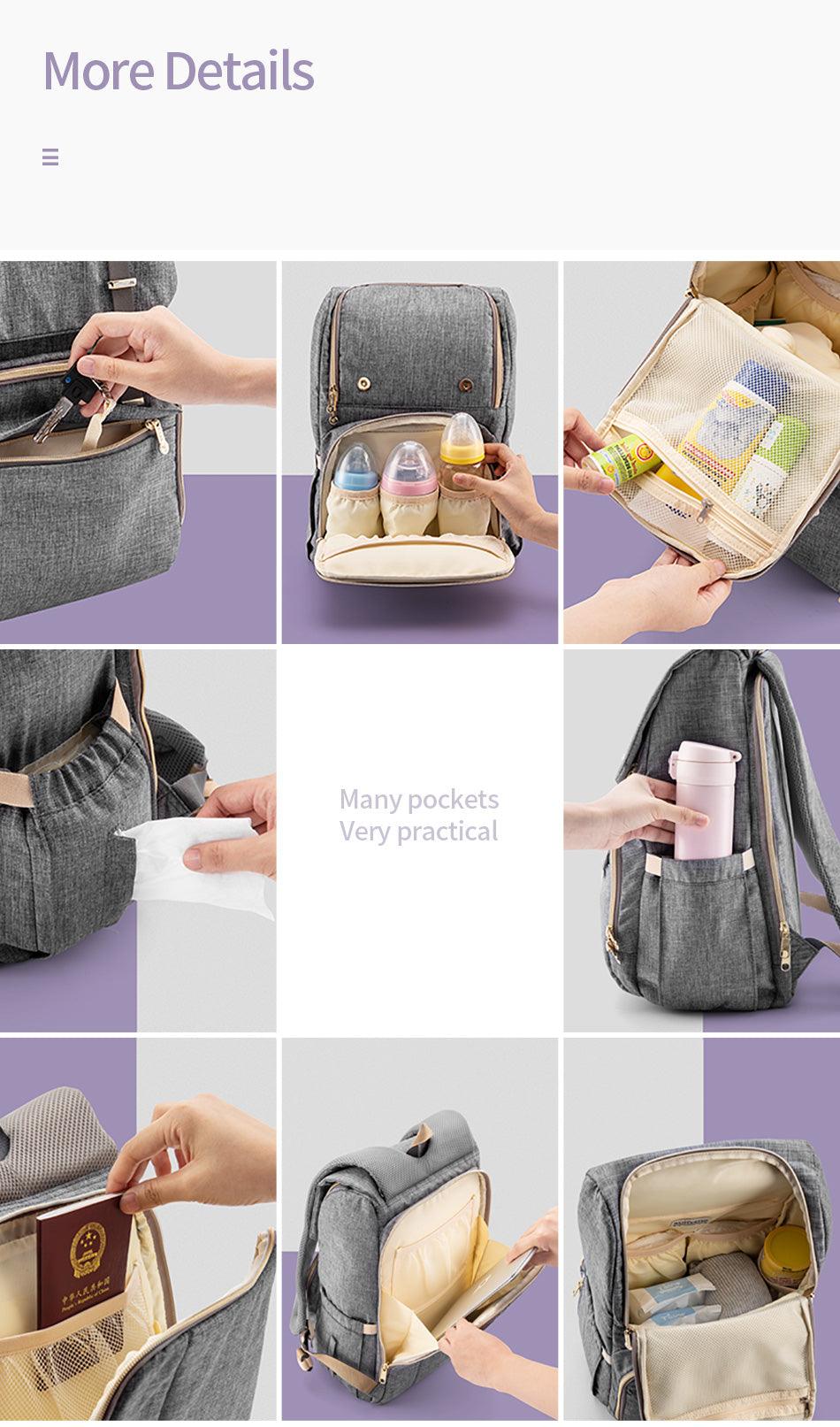 Fashion Baby Diaper Organizer Bag with Insulated Cup Holder Multi-Pocket (X2)