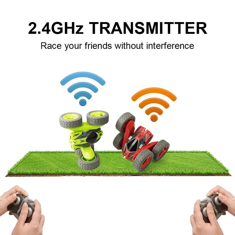 360 Degree Rotating Double Sided Flip Remote Control Vehicle - RC Stunt Car 2.4G 4CH Drift Deformation Buggy Roll Car (1X2)(F2)(3X2)(5X2)