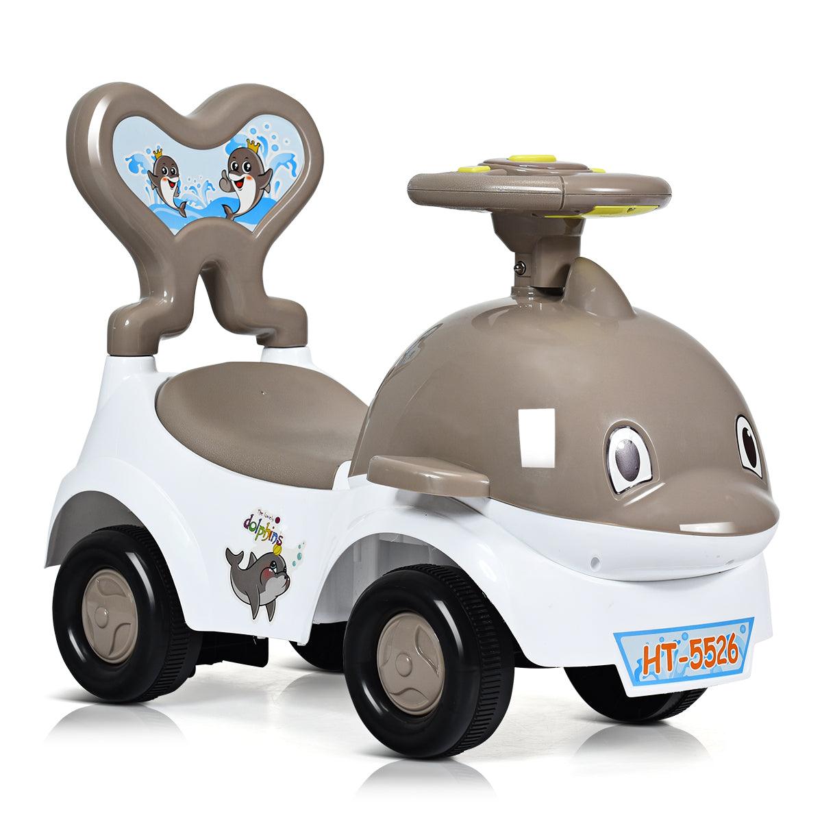 Beautiful 3-in-1Baby Walker Sliding Car Pushing Toy Cart Ride On Toy w/ Sound Gray (1U01)(X9)
