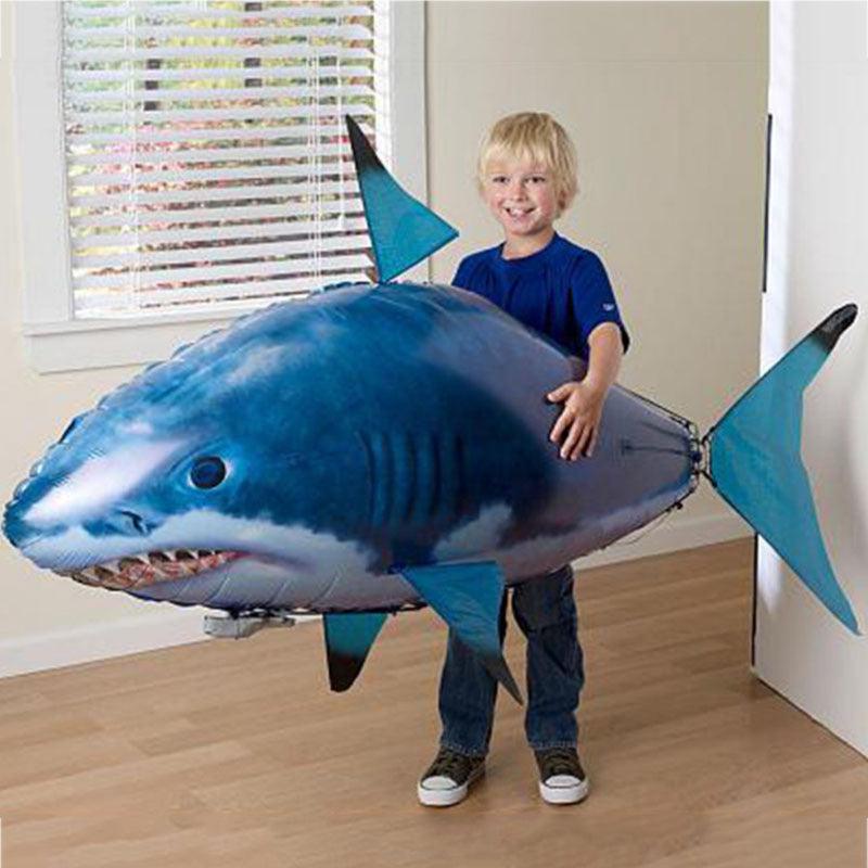 Great Infrared RC Flying Air Shark Toy - Funny Remote Control Fish Balloon For kids - Gifts Party Decoration Flying Fish Balloon (1X2)(D2)
