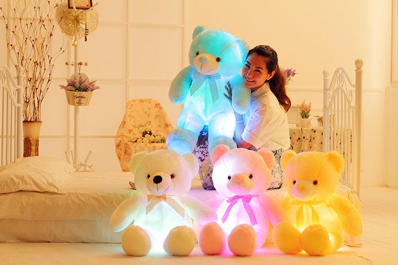 Gorgeous 50cm Creative Light Up LED Teddy Bear - Stuffed Animals Plush Toy - Colorful Glowing - Christmas Gift For Kids Pillow (9X2)(3X4)