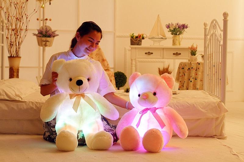 Gorgeous 50cm Creative Light Up LED Teddy Bear - Stuffed Animals Plush Toy - Colorful Glowing - Christmas Gift For Kids Pillow (9X2)(3X4)