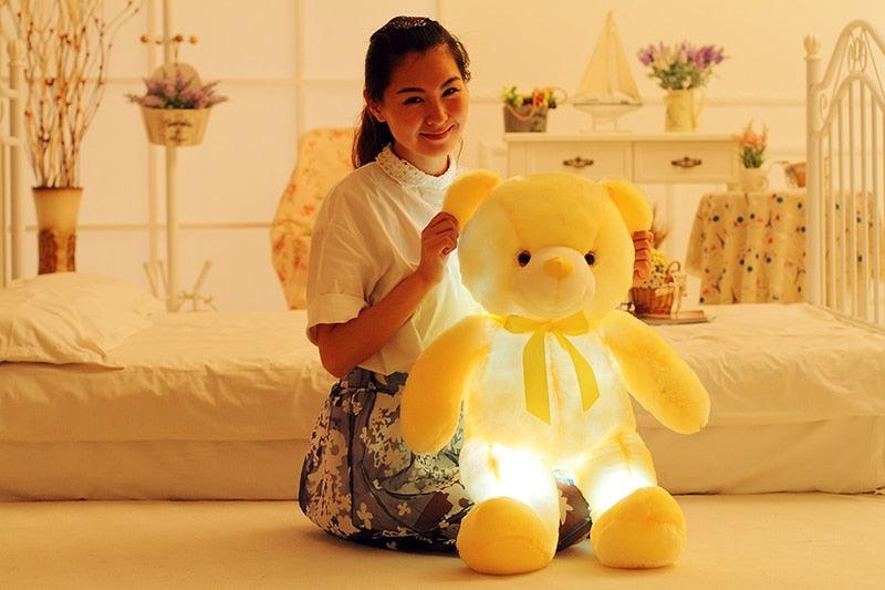 Gorgeous 50cm Creative Light Up LED Teddy Bear - Stuffed Animals Plush Toy - Colorful Glowing - Christmas Gift For Kids Pillow (9X2)(3X4)