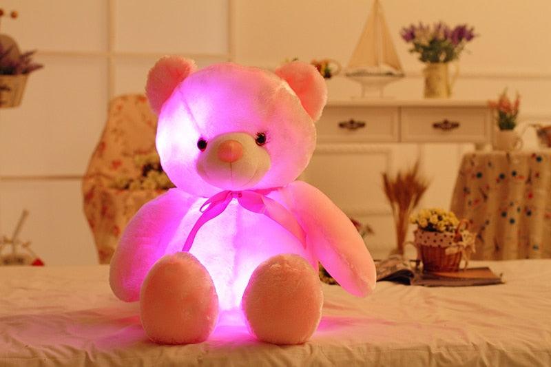 Gorgeous 50cm Creative Light Up LED Teddy Bear - Stuffed Animals Plush Toy - Colorful Glowing - Christmas Gift For Kids Pillow (9X2)(3X4)