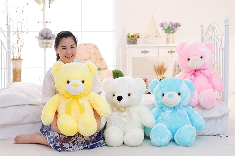 Gorgeous 50cm Creative Light Up LED Teddy Bear - Stuffed Animals Plush Toy - Colorful Glowing - Christmas Gift For Kids Pillow (9X2)(3X4)