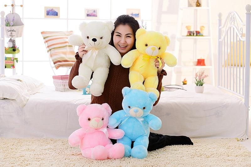 Gorgeous 50cm Creative Light Up LED Teddy Bear - Stuffed Animals Plush Toy - Colorful Glowing - Christmas Gift For Kids Pillow (9X2)(3X4)