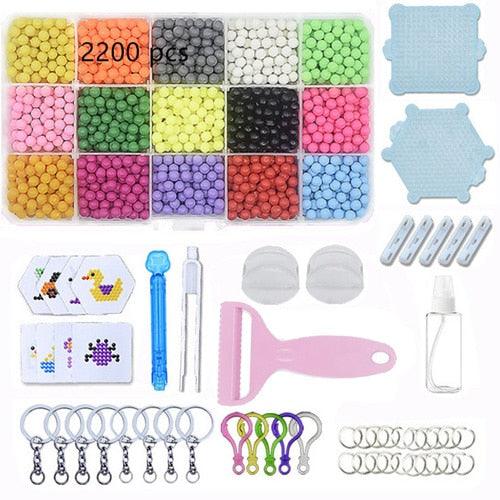 DIY Fuse Beads Magic Water Creative beads set Pen - Tweezer Pegboard Kit Accessories Gift Children (8X1)