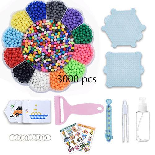 DIY Fuse Beads Magic Water Creative beads set Pen - Tweezer Pegboard Kit Accessories Gift Children (8X1)