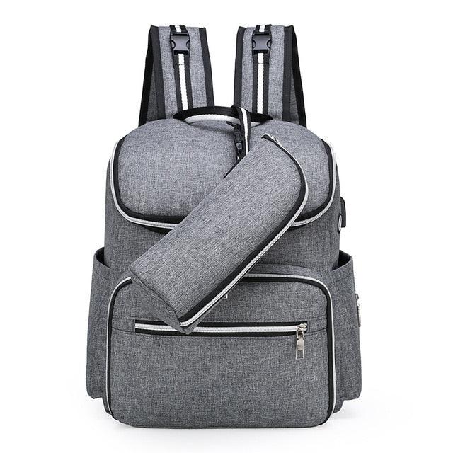 Multi-function fashion USB bag -portable diaper bag backpack - maternity mom stroller bag (X2)