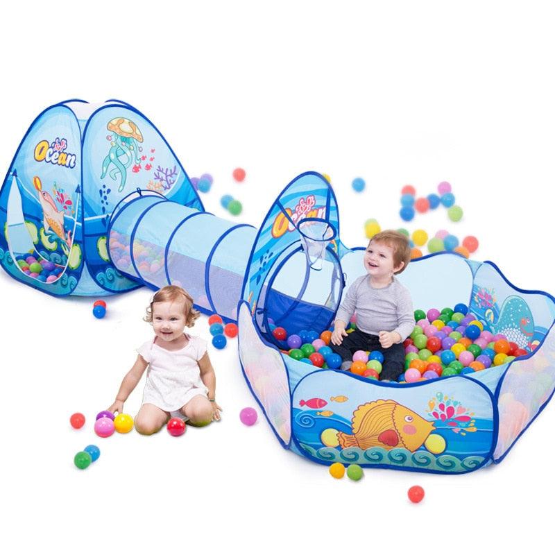 Enjoyable Toy Tunnel Tent Ocean Series - Cartoon Game Big Space - Ball Pits Portable Pool - Foldable Children Outdoor - Sports Educational (D2)(2X3)