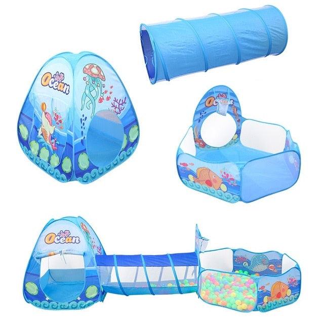 Enjoyable Toy Tunnel Tent Ocean Series - Cartoon Game Big Space - Ball Pits Portable Pool - Foldable Children Outdoor - Sports Educational (D2)(2X3)