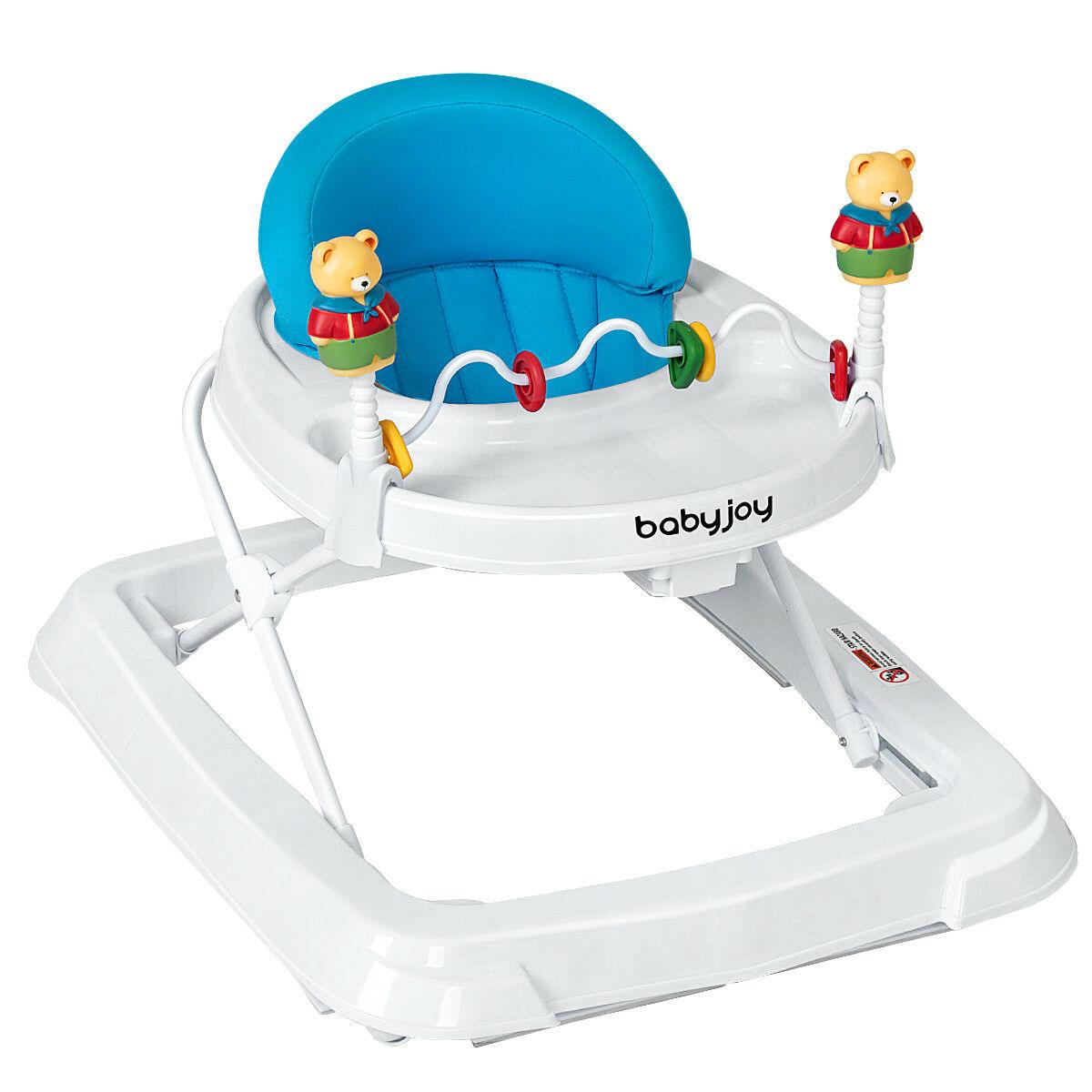 Cart Adjustable Height Blue - Portable Baby Walker Kids Learn To Walk Toy (1U01)(X9)