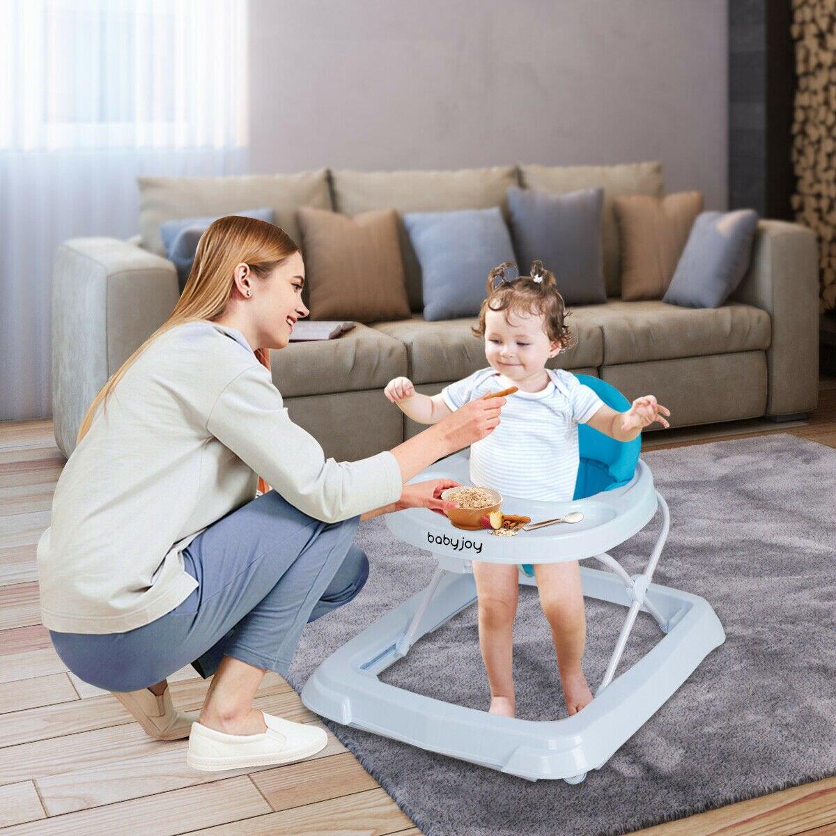 Cart Adjustable Height Blue - Portable Baby Walker Kids Learn To Walk Toy (1U01)(X9)
