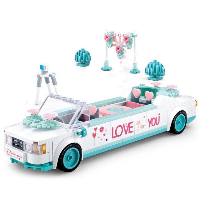 City Wedding Party Car Blocks - Girl Friends - Romantic Wedding Dress Model Building Blocks - Bricks Toys (8X2)