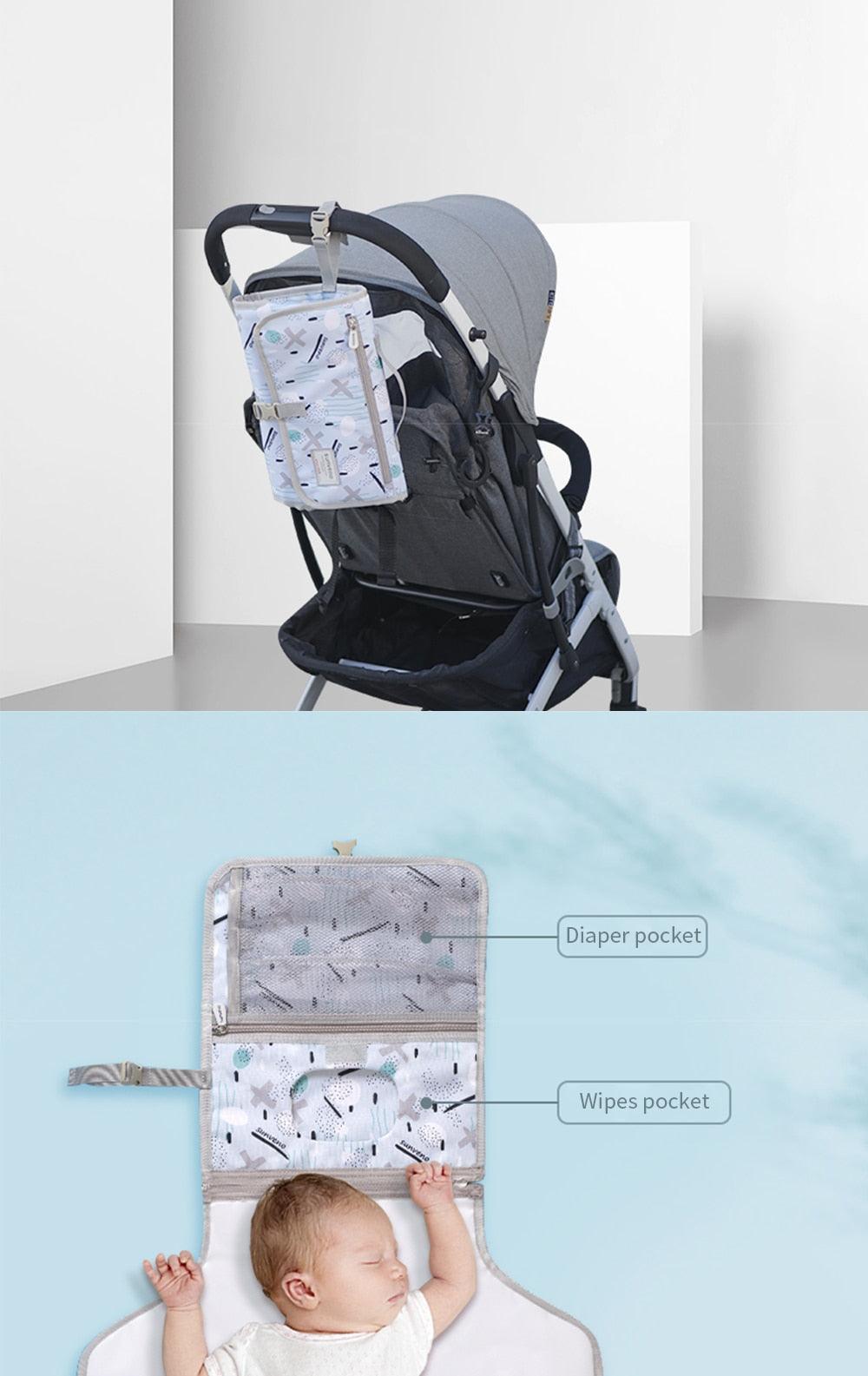 Amazing Baby Changing Mat - Portable Foldable Washable Waterproof Mattress Changing Pad - Reusable Travel Pad Diaper (X1)