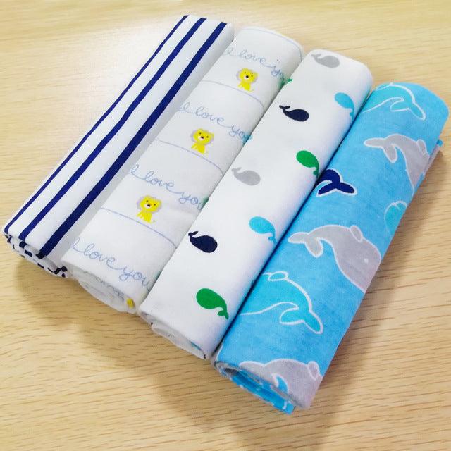 Amazing 4pcs/Lot Cotton Flannel Newborn Baby Blankets - Cotton Throws Baby Blanket - Grasping Carpe 76 x 76 cm (X6)(F1)(D1)