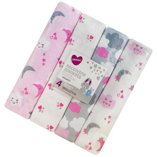 Amazing 4pcs/Lot Cotton Flannel Newborn Baby Blankets - Cotton Throws Baby Blanket - Grasping Carpe 76 x 76 cm (X6)(F1)(D1)
