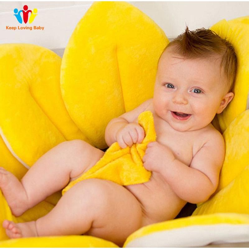 Gorgeous Baby Bath Blooming Flower Newborn Bathtub - Foldable Lotus shape Cushion skin Bath pad - Portable Soft Seat (D1)(4X1)