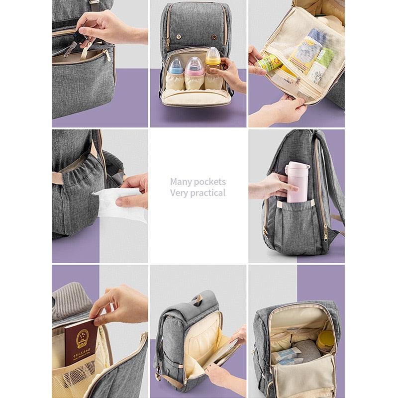 Fashion Baby Diaper Organizer Bag with Insulated Cup Holder Multi-Pocket (X2)