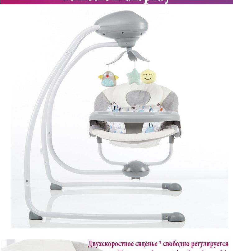 Electric Swing Baby Rocking Chair - Cartoon Cradle Comforting Baby Artifact Shake Bed - Mobile Phone Remote (X8)