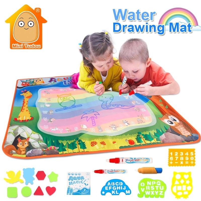 Water Toys For Boys 100*70CM Drawing Mat With Play Pen - EVA Rubber Crafts Magic Drawing Arts And Crafts For Kids (F2)(8X1)