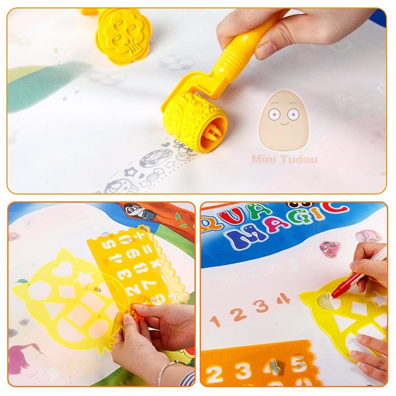 Water Toys For Boys 100*70CM Drawing Mat With Play Pen - EVA Rubber Crafts Magic Drawing Arts And Crafts For Kids (F2)(8X1)