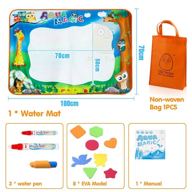 Water Toys For Boys 100*70CM Drawing Mat With Play Pen - EVA Rubber Crafts Magic Drawing Arts And Crafts For Kids (F2)(8X1)