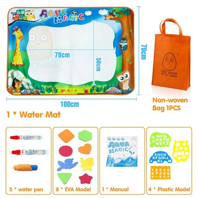 Water Toys For Boys 100*70CM Drawing Mat With Play Pen - EVA Rubber Crafts Magic Drawing Arts And Crafts For Kids (F2)(8X1)