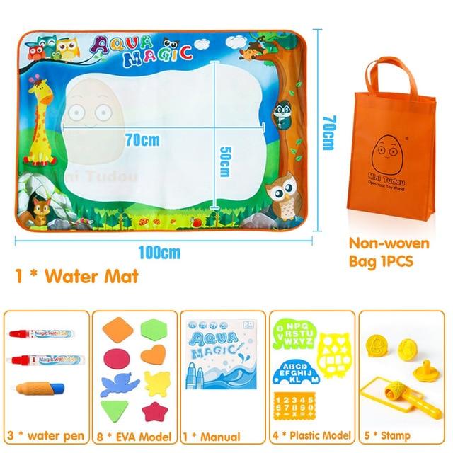 Water Toys For Boys 100*70CM Drawing Mat With Play Pen - EVA Rubber Crafts Magic Drawing Arts And Crafts For Kids (F2)(8X1)