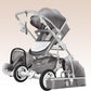 New Trend Luxury Baby Stroller 3 in 1 with Car Seat Portable - Reversible High Landscape - Hot Mom Pink Stroller (X3)(F1)