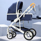 New Trend Luxury Baby Stroller 3 in 1 with Car Seat Portable - Reversible High Landscape - Hot Mom Pink Stroller (X3)(F1)