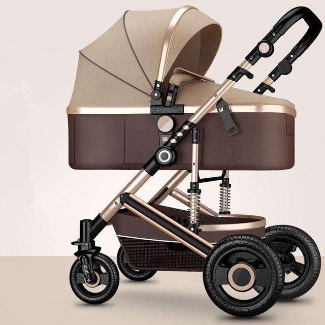 New Trend Luxury Baby Stroller 3 in 1 with Car Seat Portable - Reversible High Landscape - Hot Mom Pink Stroller (X3)(F1)