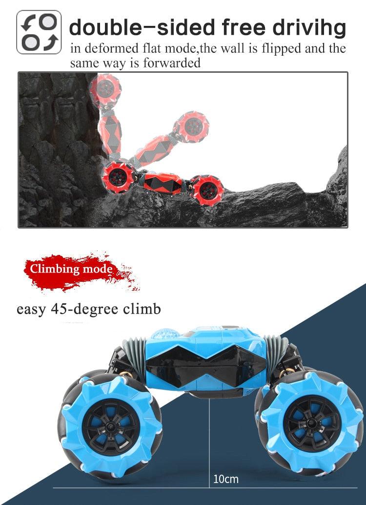 Great Remote control Car 4WD - Gesture Induction Radio Remote Control Stunt Car - Twisting Off- Road Vehicle Light Music Drift Toy (D2)(1X2)(3X2)(5X2)