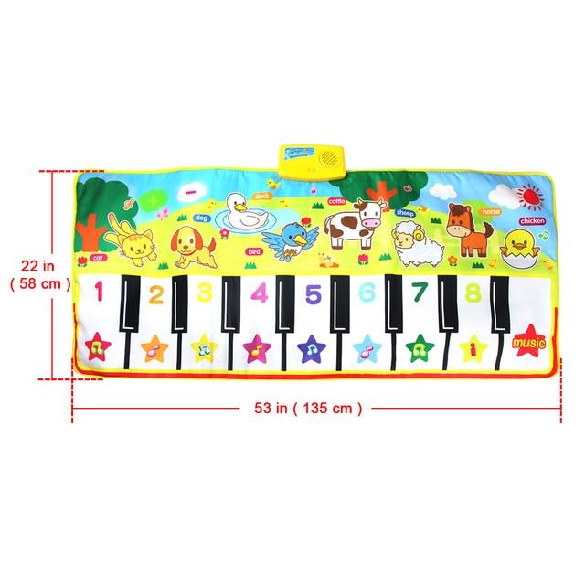 135X58CM Large Size Musical Baby Mat - Animal Theme Educational Learning Toy - Children Playing Music Mat (F2)(2X2)