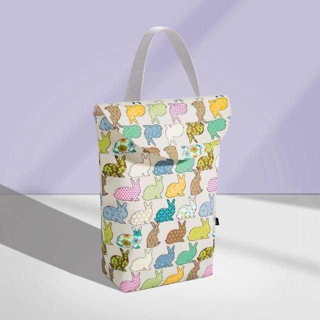 Multifunctional Baby Diaper Organizer - Reusable Waterproof - Fashion Prints Wet/Dry Bag Mummy Storage Bag - Travel Nappy Bag (X1)